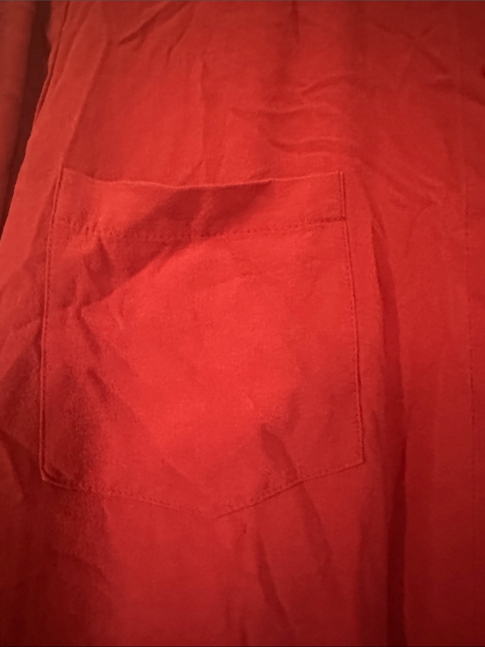 Eileen Fisher Red Long-Sleeve Button-Down Shirt Dress - Picture 5 of 8